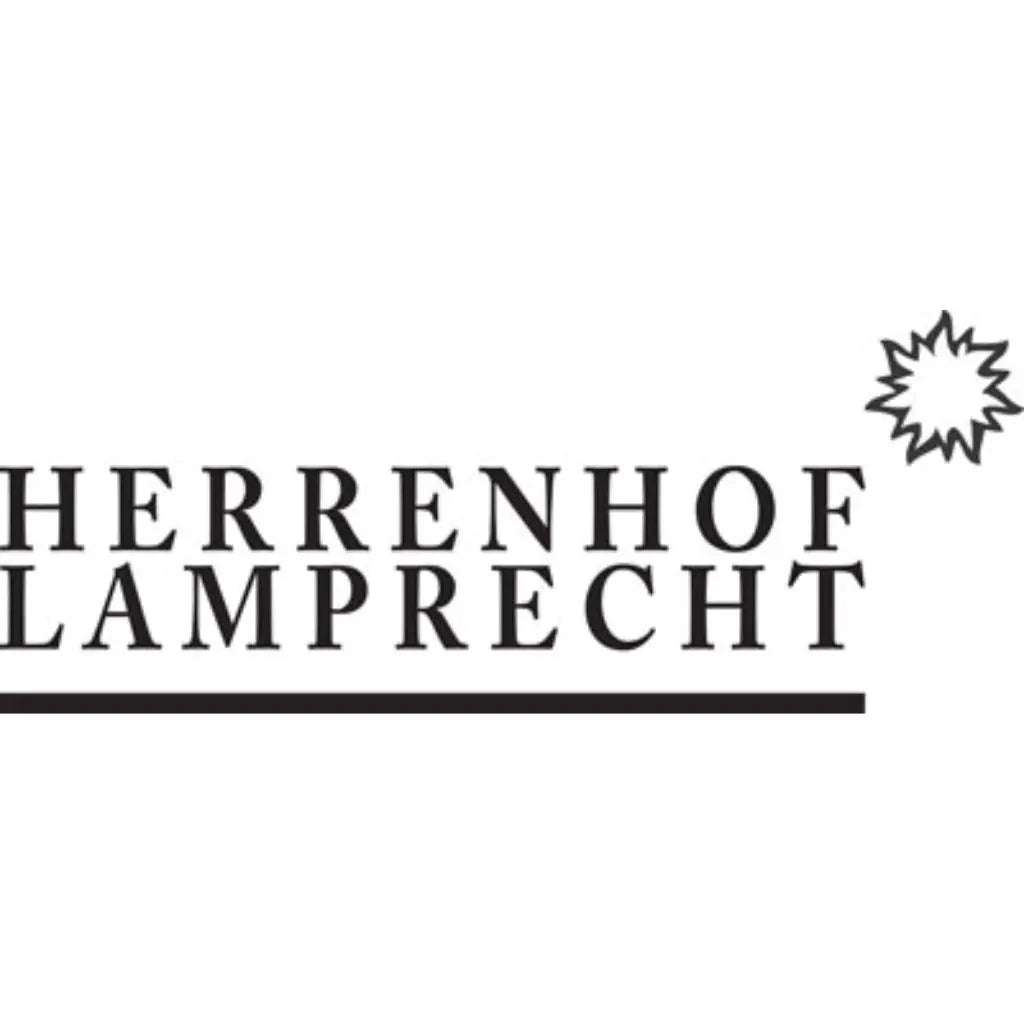 Herrenhof Lamprecht Logo mit stilisierter Sonne, modernes Weingut Branding