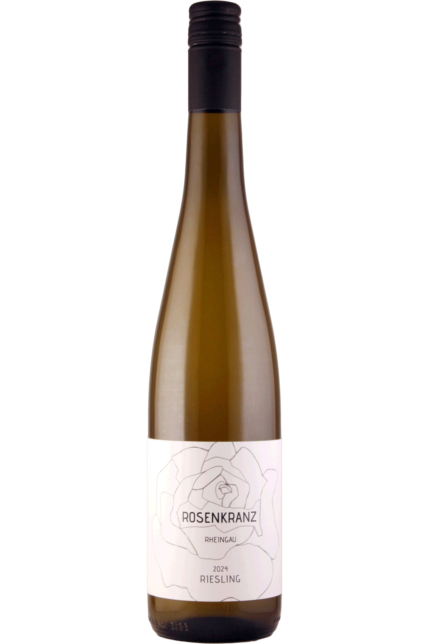 Rosenkranz Rheingau 2024 Riesling Weißweinflasche mit modernem Etikett